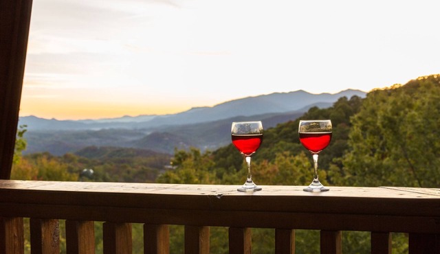 Chalet Village Log Cabin with Mountain Views! Easy Access and Flat Parking!