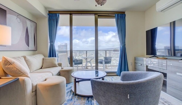 Newly Built at Sky Ala Moana 2 Bedroom! Great Oceanview! (SAW3508)