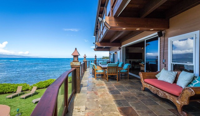 Stay in the only beautiful, spacious, oceanfront Villa on the beach in West Maui